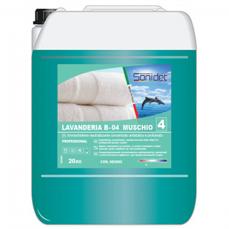 Balsam Profesional rufe, parfumat, cu efect antistatic, 25kg, Sanidet Lavanderia B-04 Muschio