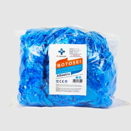 Echipamente Protectie de Unica Folosinta - Botosei unica folosinta, polietilena, 1.4 gr, 20 microni, 10x40 cm , 100 buc/punga, Dr.Aleksander