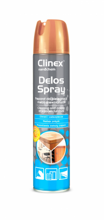 Solutie Curatat Mobila - Clinex Delos Shine 300ml – Spray Profesional pentru Curățarea și Întreținerea Mobilei