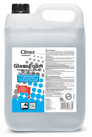 Solutie Geamuri - Clinex Glass Foam 5L – Spumă Profesională pentru Curățarea Geamurilor și a Suprafețelor din Sticlă