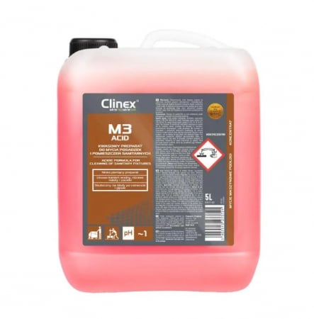 Produse Curatenie Baie - Clinex M3 Acid 5L – Detergent Profesional pentru Suprafețe Sanitare