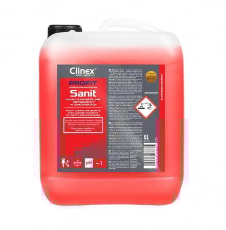 Produse Curatenie Baie - Clinex Profit Sanit 5L – Soluție Superconcentrată pentru Curățarea Suprafețelor Sanitare