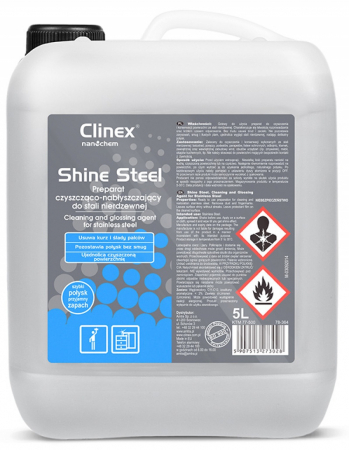 Degresant Universal - Clinex Shine Steel 5L – Soluție Profesională pentru Curățarea și Întreținerea Suprafețelor din Oțel Inoxidabil