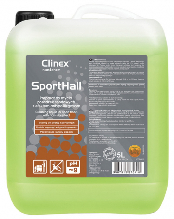Solutie Gresie - Clinex SportHall 5L – Detergent Profesional pentru Pardoseli Săli de Sport, Anti-Derapant