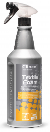 Solutie Curatat Mobila - Clinex Textile Foam 1L – Spumă Profesională pentru Curățarea Tapițeriilor și Textilelor