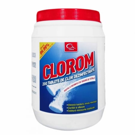 Detergenti - Clorom tablete pentru dezinfectarea suprafetelor, apei si oualelor – solutie profesionala eficienta