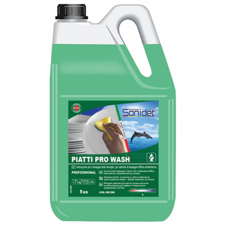 Detergent Vase - Detergent vase 5 litri, concentrat cu parfum de citrice pentru spalarea manuala a veselei, Piatti Pro Wash
