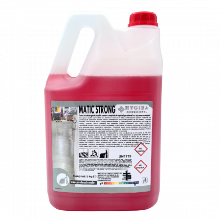 Solutie Pardoseli - Detergent profesional alcalin, concentrat, superdegresant, MATIC STRONG, 5 Kg