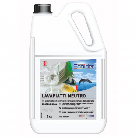 Detergenti - Detergent fara parfum si culoare pentru spalarea manuala a veselei, 5Kg, Lavapiatti Neutro