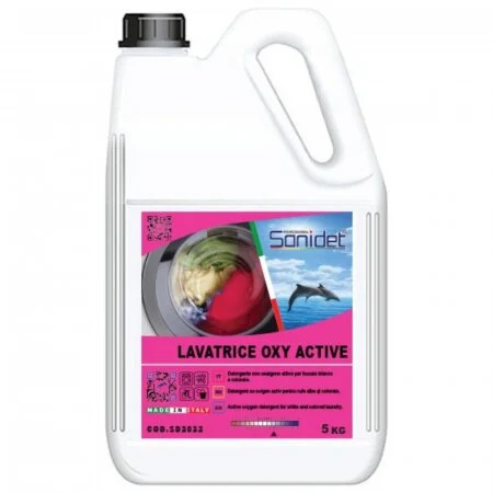 Detergent Lichid - Detergent lichid rufe, parfumat, cu oxigen activ, 5kg, Sanidet Lavatrice Oxy Active