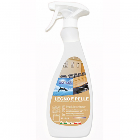 Detergent Universal - Detergent pe baza de ceara naturala pentru lemn si piele, 750ml, Sanidet Legno & Pelle