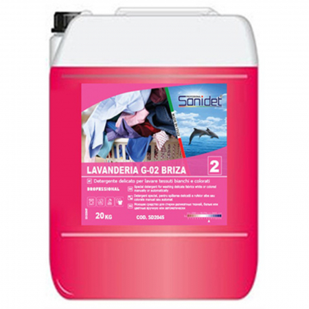 Detergent Lichid - Detergent Profesional parfumat, pentru tesaturilor delicate, 25kg, Sanidet Lavanderia G-02 Briza