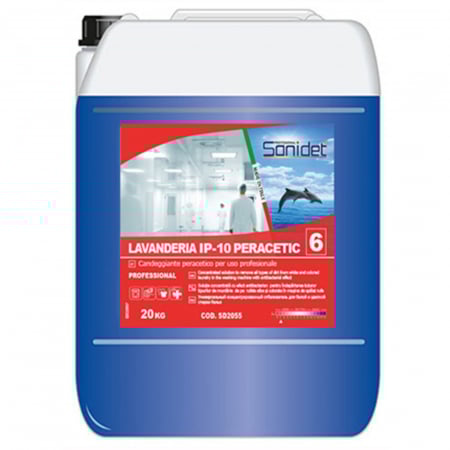 Detergent Lichid - Detergent Profesional pe baza de acid peracetic, pentru pete, 25kg, Sanidet Lavanderia IP-10 Peracetic