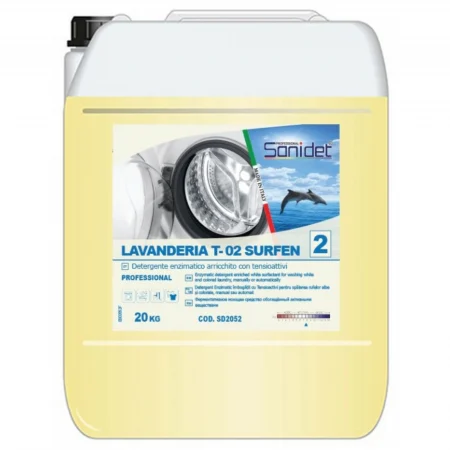 Detergent Lichid - Detergent Profesional textile, enzimatic, bogat in tensioactivi, 25kg, Sanidet Lavanderia T-02 Surfen