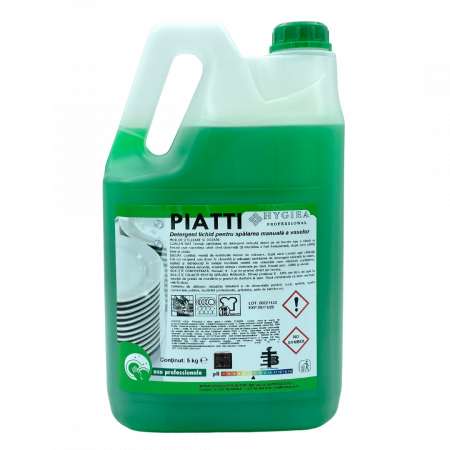 Detergent Vase - Detergent de vase concentrat, cu pH neutru, PIATTI, 5 Kg