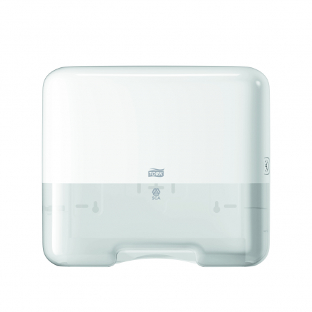 Dispensere / Dozatoare - Dispenser TORK Singlefold/C-fold Mini, pentru servetele V, 291x332x135mm - alb
