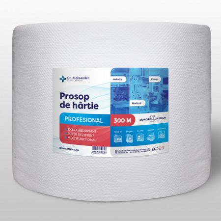 Dr.Aleksander, Prosop de hartie profesional, 300m, rola prosop hartie pentru  HoReCa sau pentru acasa, super absorbant [1]