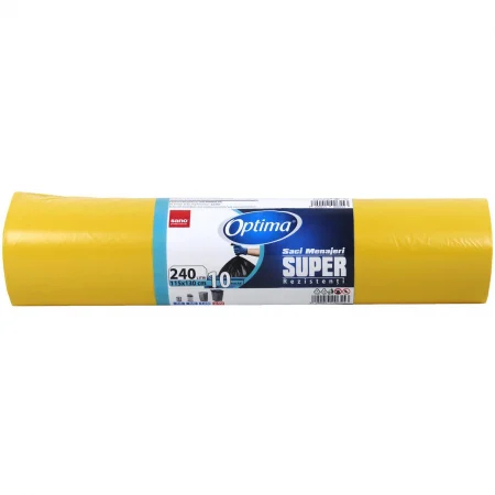 Saci Menajeri - Saci menaj 240L, 10buc/rola, SANO Optima - galbeni