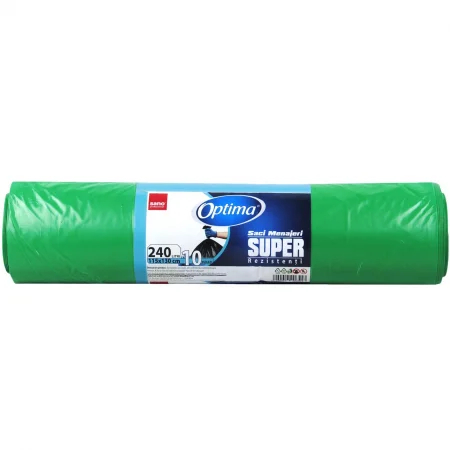 Saci Menajeri - Saci menaj 240L, 10buc/rola, SANO Optima - verzi