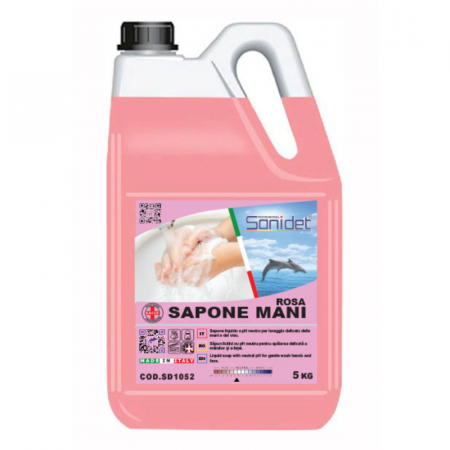 Sapun Lichid 5 Litri - Sapone Mani Rosa 5L – Săpun Lichid Parfumat cu pH Neutru pentru Mâini Catifelate