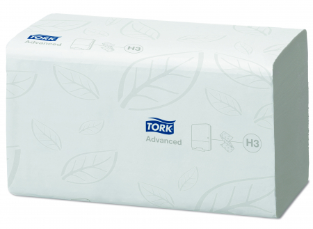 Prosoape de Hartie - Servetele V - TORK Advance Soft Singlefold, 2 straturi, 23x24.8cm, 250 buc/set, 15 set/bax - albe