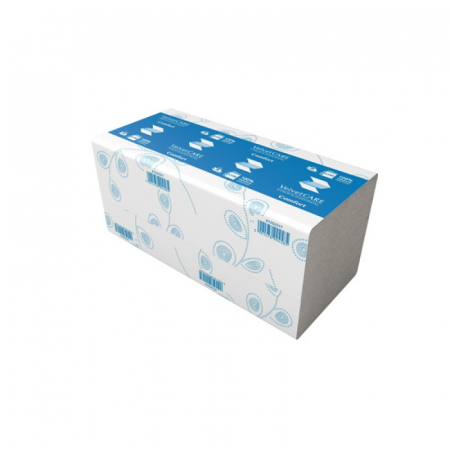 Consumabile Baie / Bucatarie - Servetele ZZ hartie alba, 25x23cm, 2 straturi, 150buc/pachet, 20pachete/cutie, VELVET Professional