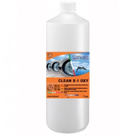Inalbitor de Rufe - Solutie pe baza de Oxygen Activ, pentru pete persistente, 1L, Sanidet Clean X-1 Oxy