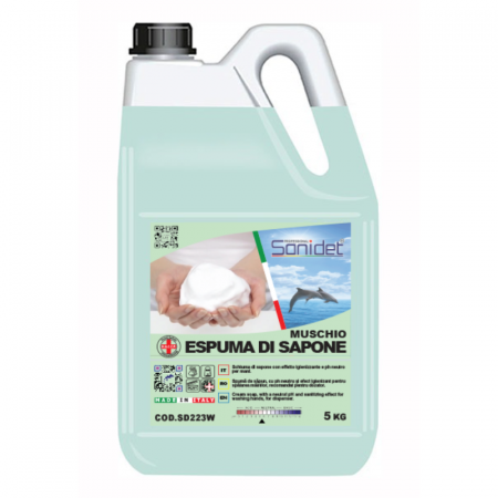 Sapun Lichid 5 Litri - Espuma Sapone Muschio 5L – Spumă de Săpun Parfumată cu pH Neutru și Parfum de Mosc