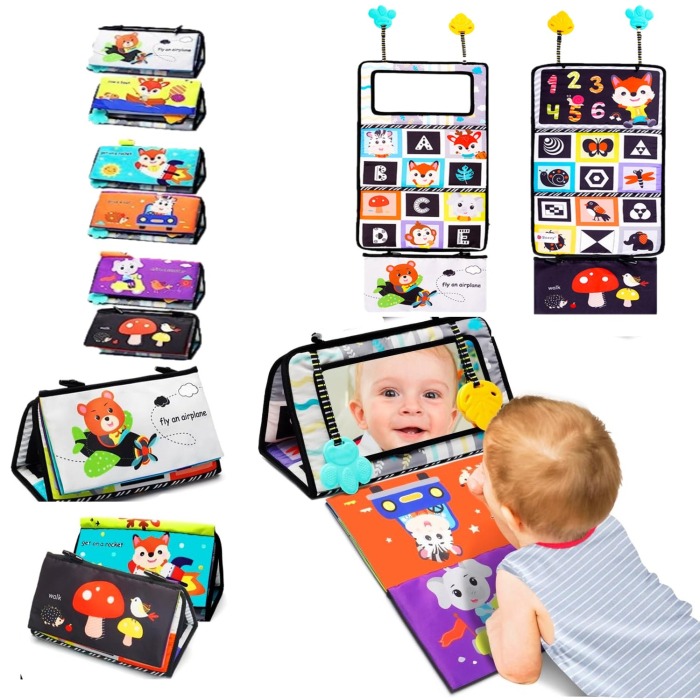 Carte Senzorială Sozzy cu Oglindă pentru Tummy Time 0+ luni [8]