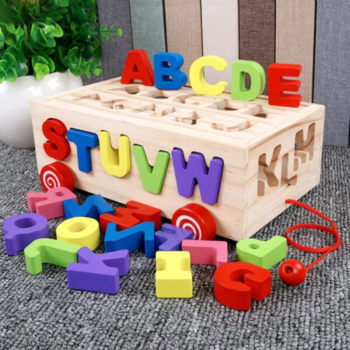 Camion Montessori din Lemn cu Sortator Litere ABC [5]
