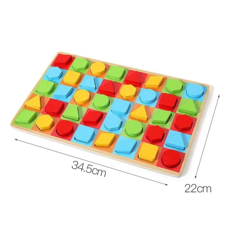 Joc Montessori Colorama din Lemn cu 40 Piese și Zaruri, Sortare Forme și Culori, 3+ ani [8]