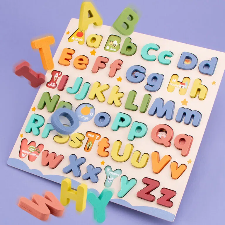 Puzzle Alfabet din Lemn cu Litere Mari și Mici 52 Piese [2]