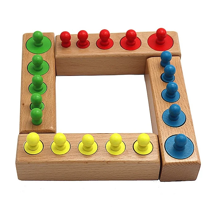 Cilindri Montessori din Lemn – 4 Seturi Colorate [4]