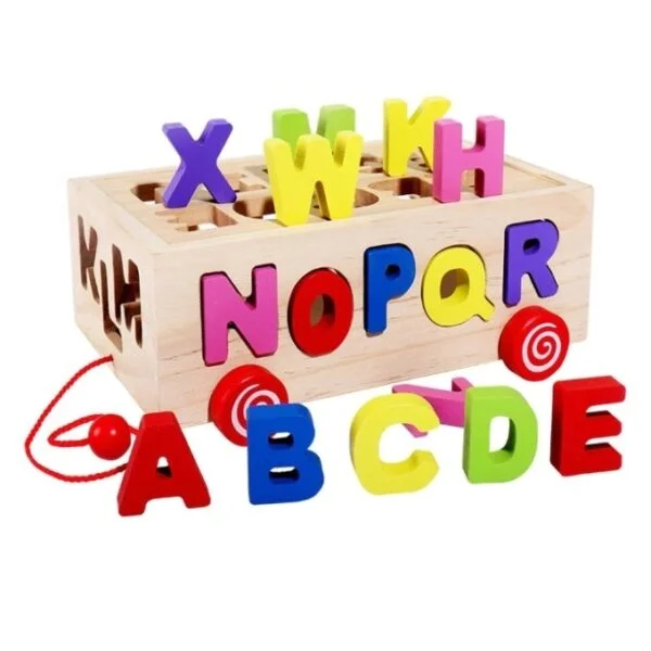 Camion Montessori din Lemn cu Sortator Litere ABC [4]