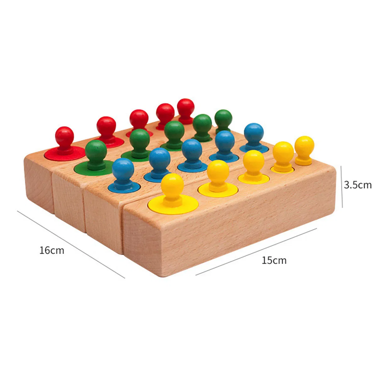 Cilindri Montessori din Lemn – 4 Seturi Colorate [7]