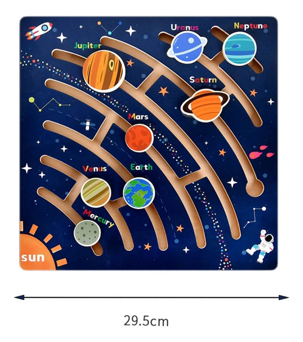 Puzzle Educativ din Lemn – Labirint Sistemul Solar [3]