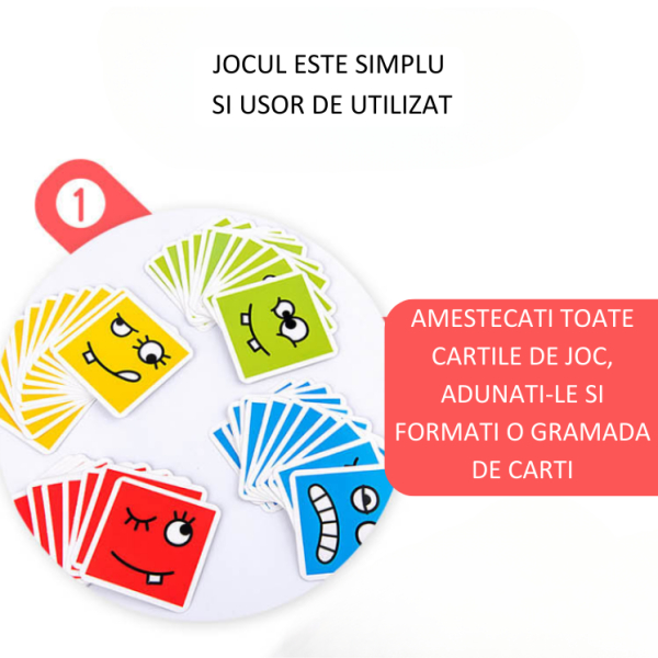 Puzzle Montessori din Lemn cu Emoții și Expresii Faciale, 12 Cuburi și 50 Carduri Provocare, 3+ ani [6]