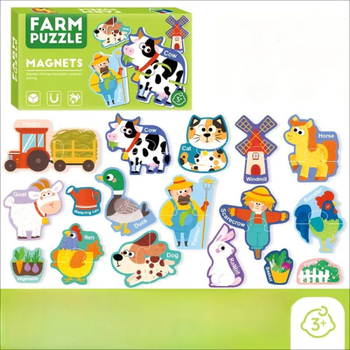 Set Puzzle Magnetic Ferma Animalelor – 30 Piese [10]