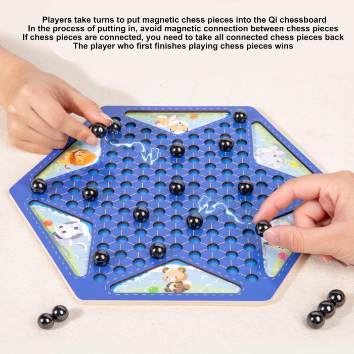 Set Joc Magnetic 2 în 1 Dame și Șah Magnetic pentru Copii și Adulți, 9+ ani [13]