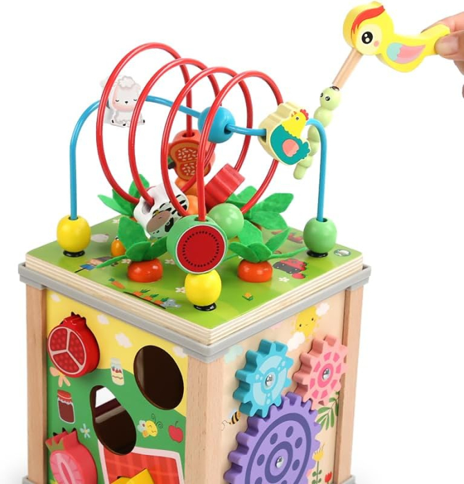 Cub Educativ Montessori 10 în 1 din Lemn cu Xilofon [10]