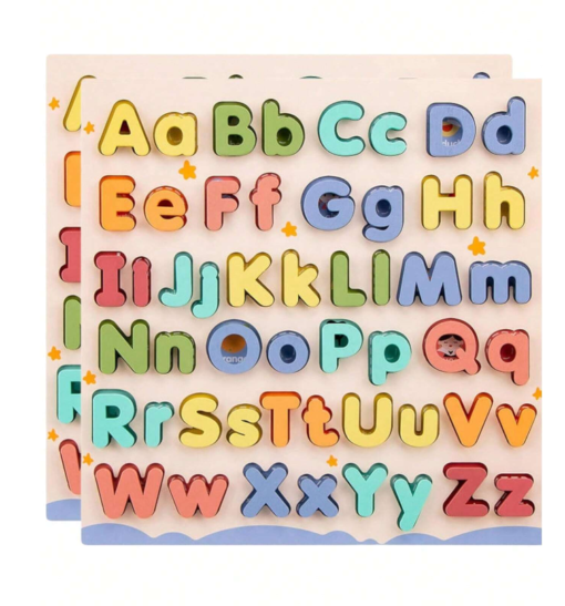 Puzzle Alfabet din Lemn cu Litere Mari și Mici 52 Piese [5]