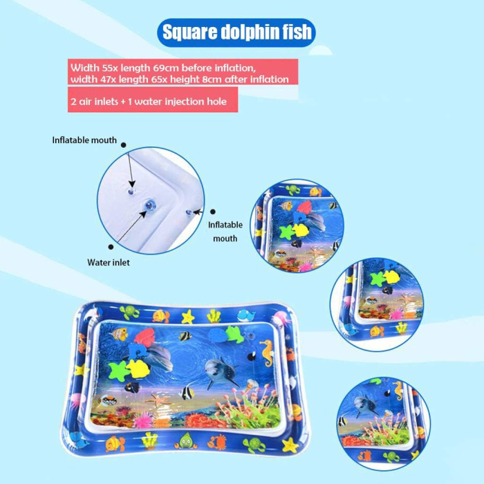 Saltea de Joacă cu Apă Tummy Time Ocean pentru Bebeluși [9]