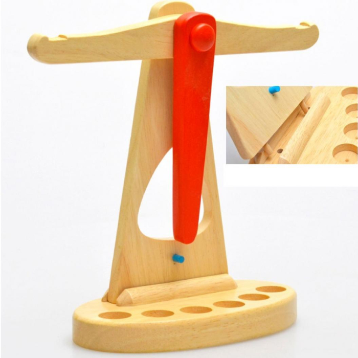 Balanță Montessori din Lemn cu Greutăți Colorate pentru Copii [9]
