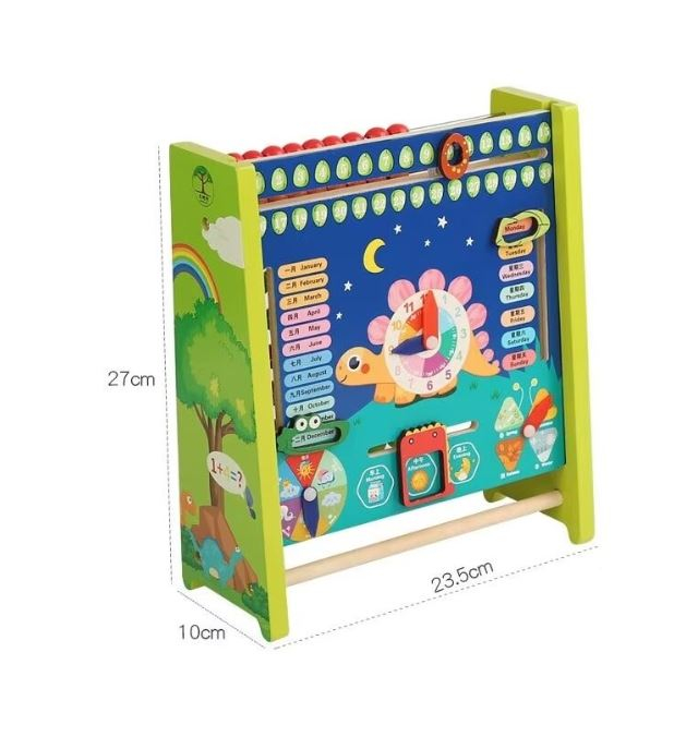 Calendar Educațional Montessori din Lemn cu Ceas și Anotimpuri în Limba Română [5]