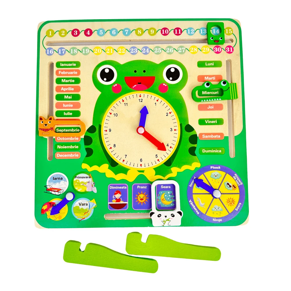 Calendar Montessori din Lemn cu Ceas Vreme Anotimpuri și Zilele Săptămânii (1) [5]