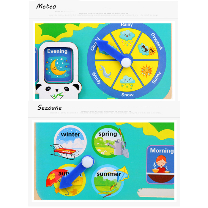 Calendar Montessori din Lemn cu Ceas Vreme Anotimpuri și Zilele Săptămânii (1) [8]