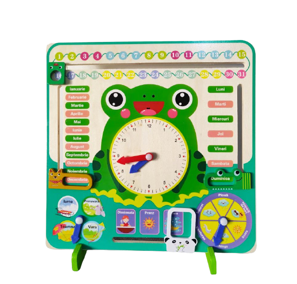 Calendar Montessori din Lemn cu Ceas Vreme Anotimpuri și Zilele Săptămânii (1) [4]