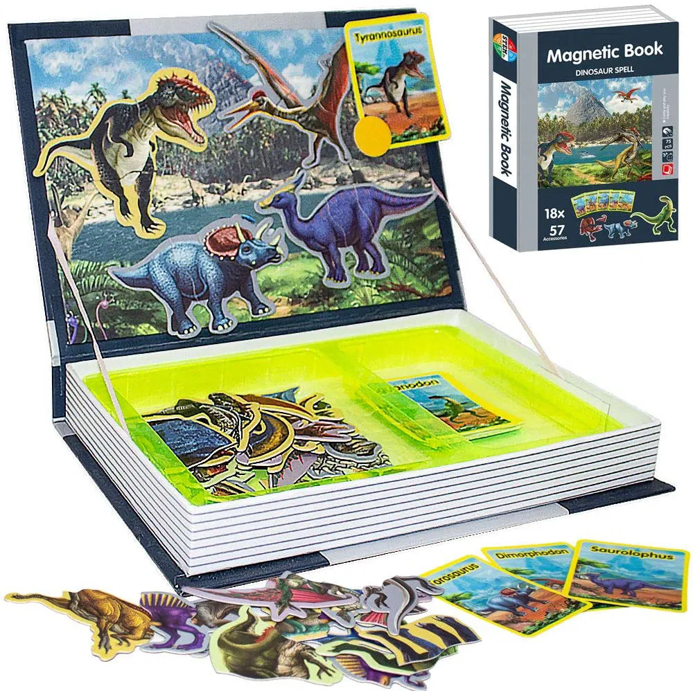 Carte Magnetică cu Dinozauri Puzzle Educativ pentru Copii 3+ Ani [6]