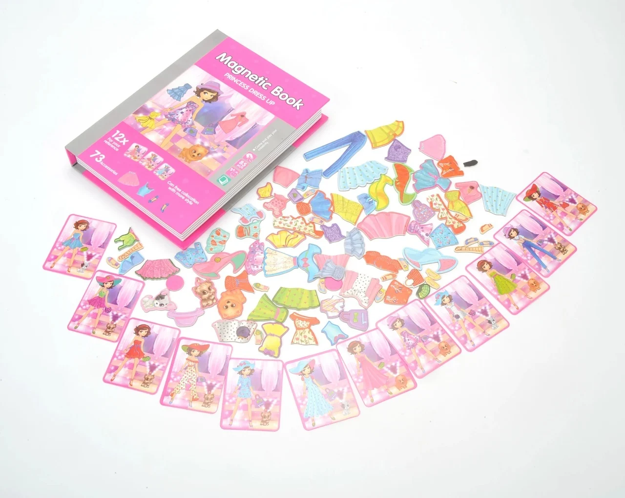 Carte Magnetică de Îmbrăcat Prințese cu 85 Piese și Accesorii [18]