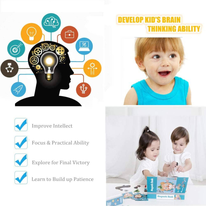 Carte Magnetică cu Puzzle Creativ Emoții și Expresii Faciale pentru Copii [4]